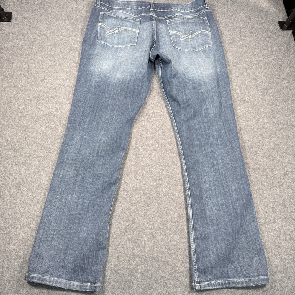 Wrangler Womens Straight Leg Jeans Blue Medium Wash Stretch Size 17x34 09MWTMS - Picture 5 of 11